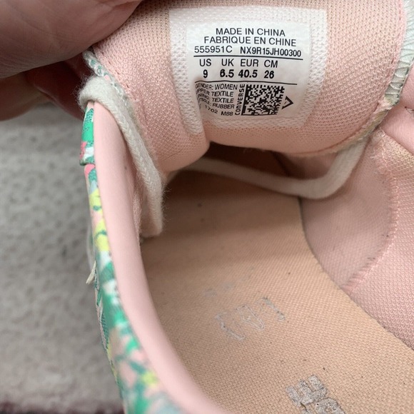 Converse Low Top Sneakers Womens 9 Green Pink Floral Colorful Shoes 555951C - Picture 9 of 10